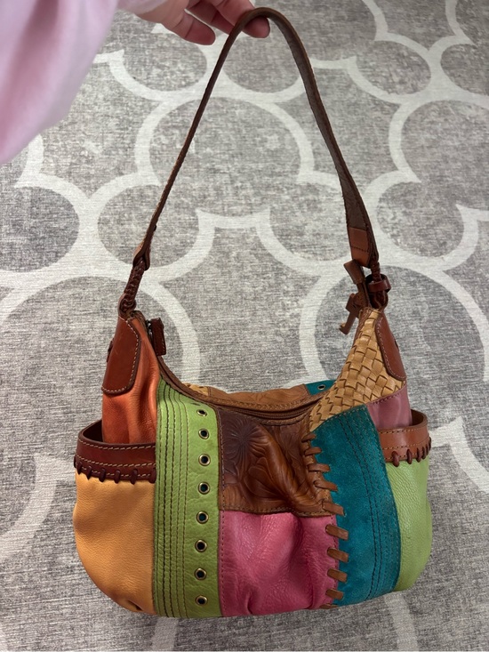 Fossil Handbags - Fossil Multicolor Patchwork Leather Shoulder Bag